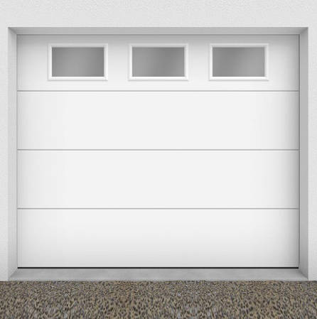 Porte de garage sectionnelle motorisée avec hublots