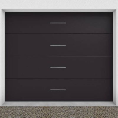 Porte de garage sectionnelle motorisée avec décors inox