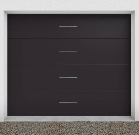 Porte de garage sectionnelle motorisée avec décors inox